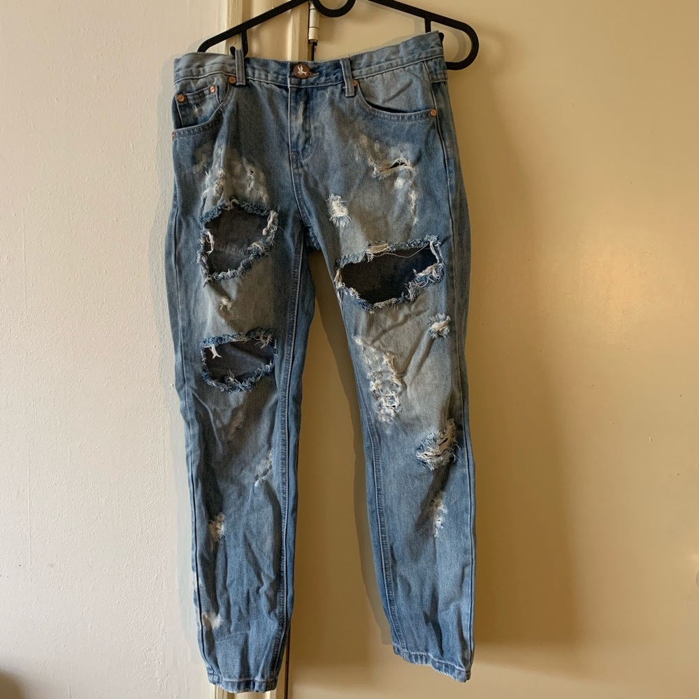 Distressed Boyfriend Jeans One Teaspoon